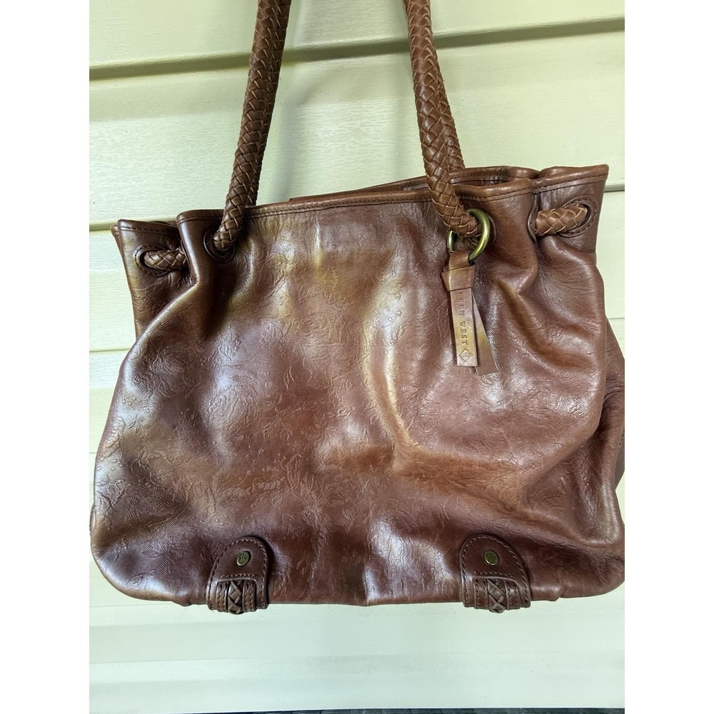 Eileen West "Italian Garden" Embossed/Tooled Leather Bag